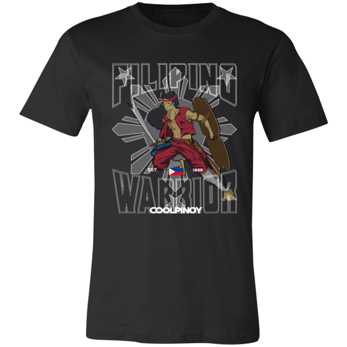 Filipino Warrior Grey Sun and Stars Unisex Jersey T-Shirt