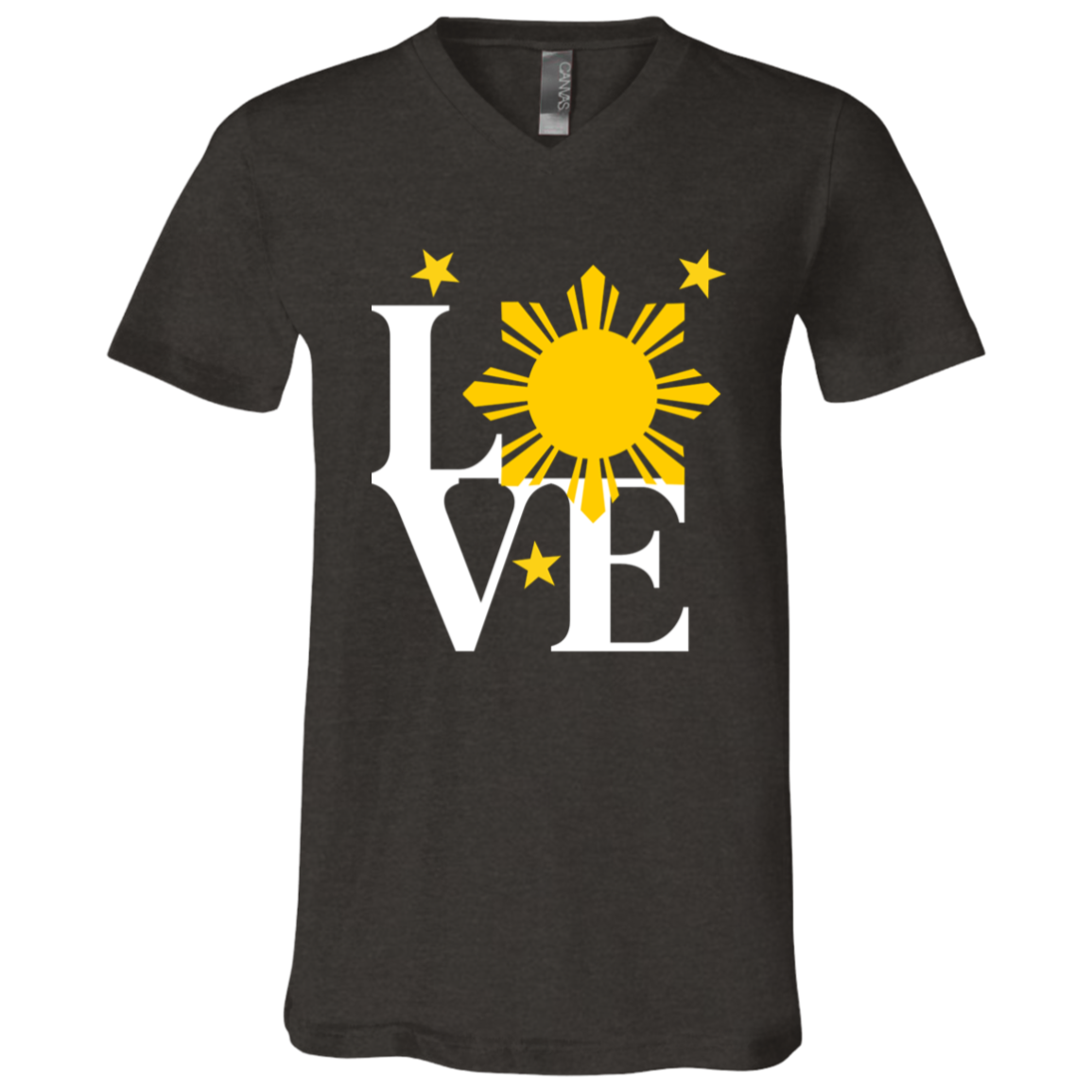 Love with Yellow Sun and Stars Unisex Jersey V-Neck T-Shirt