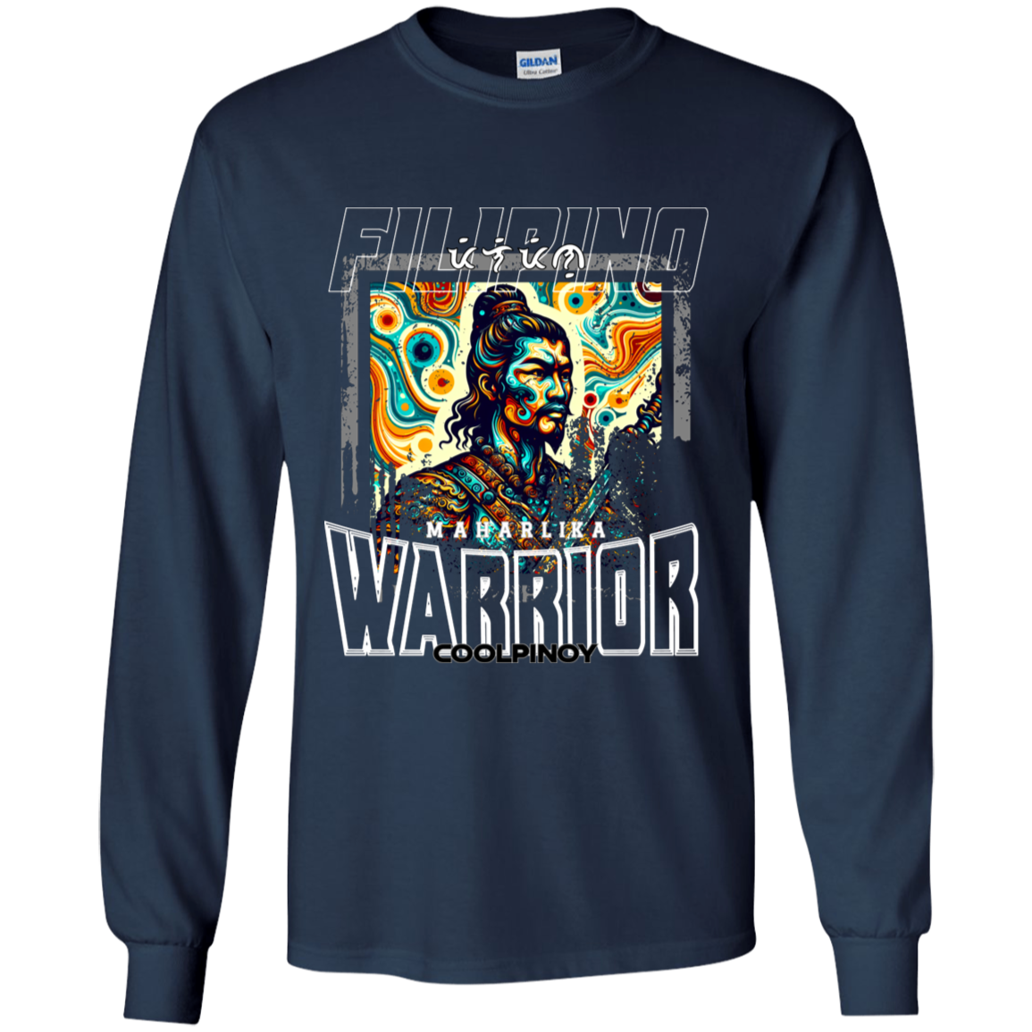 Filipino Warrior Distressed Youth Long Sleeve T-Shirt