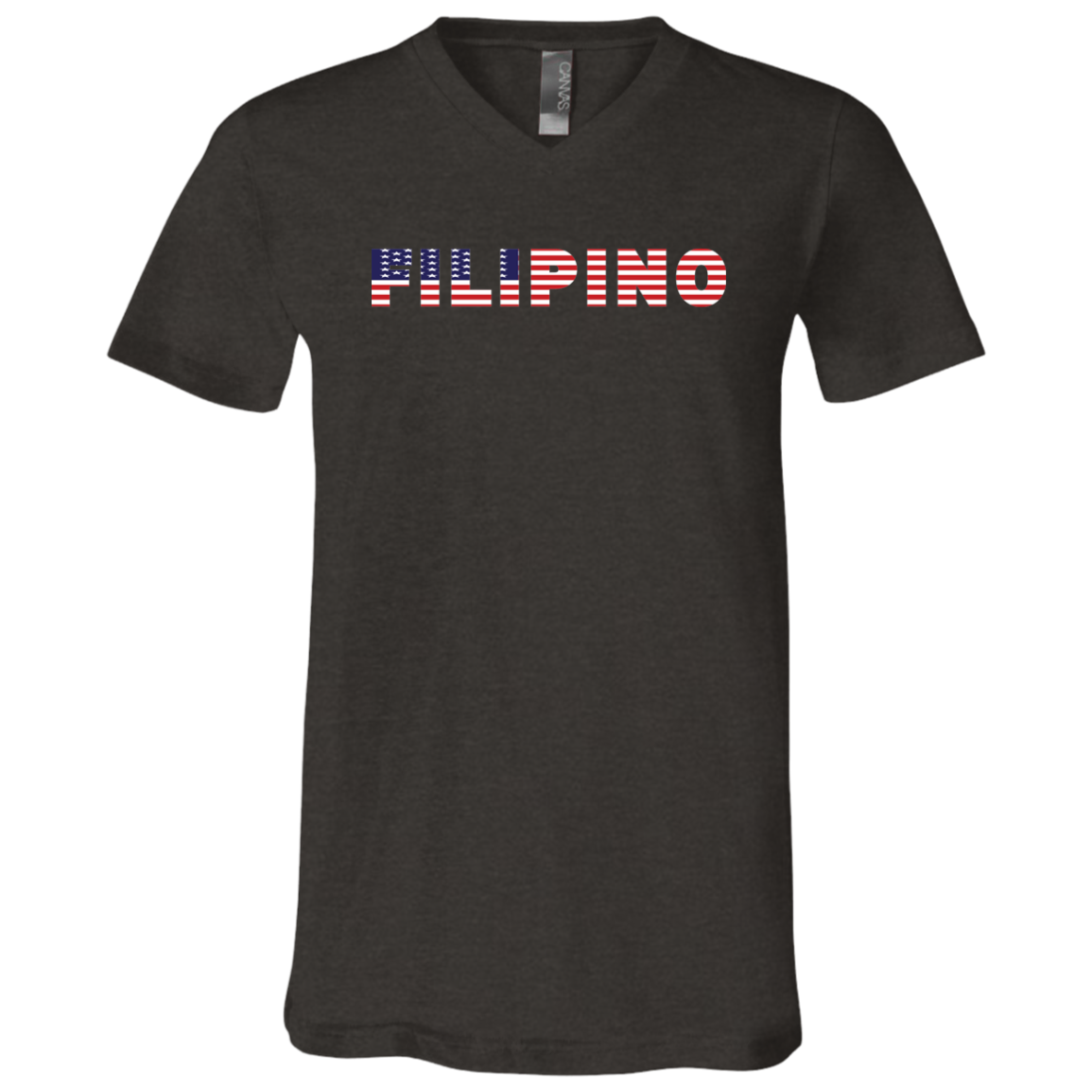 Filipino with US Flag Embedded Unisex Jersey V-Neck T-Shirt