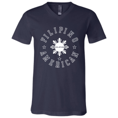 Filipino American White Sun Unisex Jersey V-Neck T-Shirt