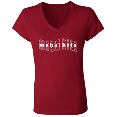 Mahal Kita Mesh Warp Ladies Jersey V-Neck T-Shirt