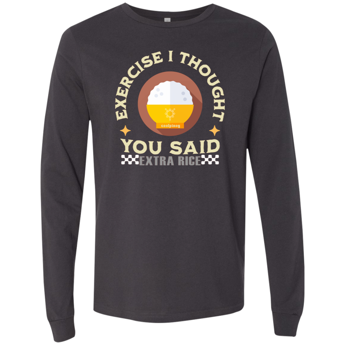 Exercise I Thought You Said Extra Rice Yellow Unisex Jersey Long Sleeve T-Shirt