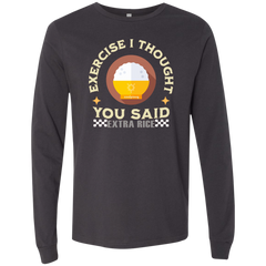 Exercise I Thought You Said Extra Rice Yellow Unisex Jersey Long Sleeve T-Shirt