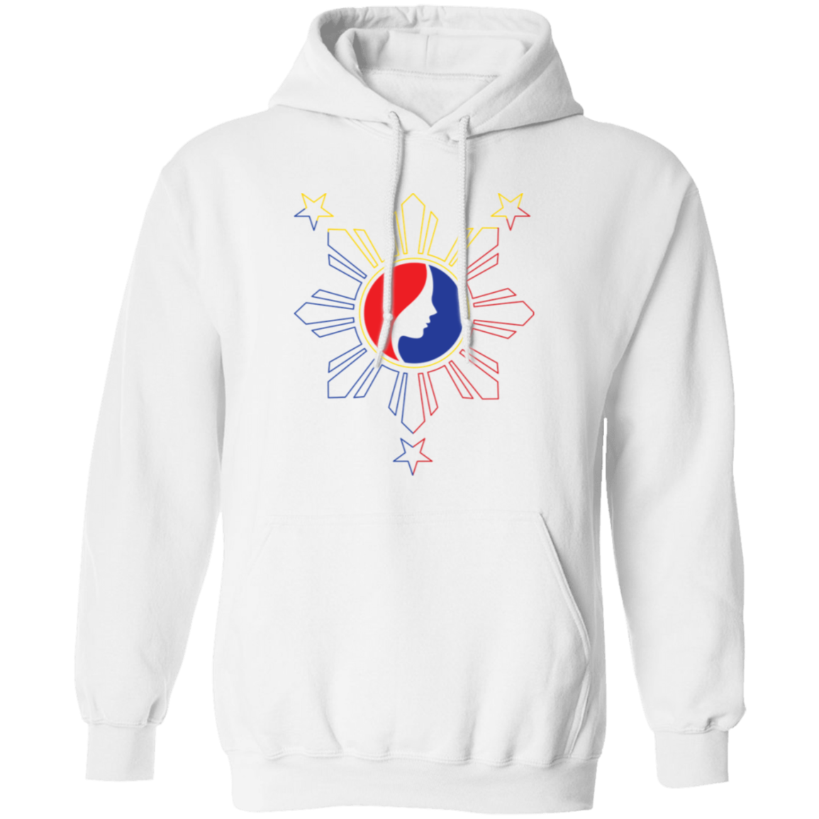 Pinay Silhouette in Philippine Sun Tricolorpng Unisex Pullover Hoodie