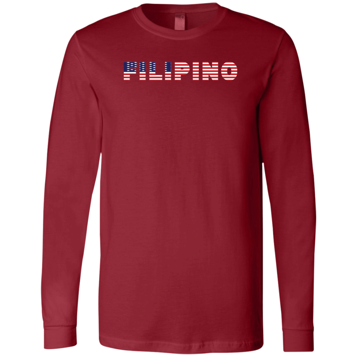 Filipino with US Flag Embedded Unisex Jersey Long Sleeve T-Shirt