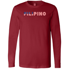 Filipino with US Flag Embedded Unisex Jersey Long Sleeve T-Shirt