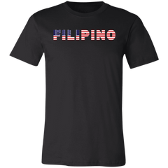 Filipino with US Flag Embedded Unisex Jersey T-Shirt