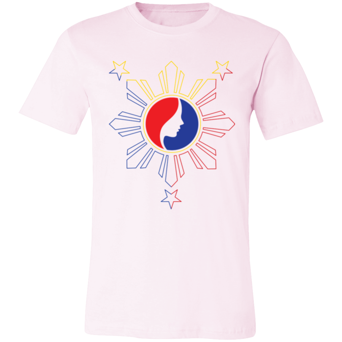 Pinay Silhouette in Philippine Sun Tricolorpng Unisex Jersey T-Shirt