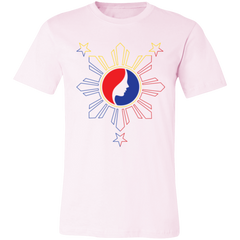 Pinay Silhouette in Philippine Sun Tricolorpng Unisex Jersey T-Shirt