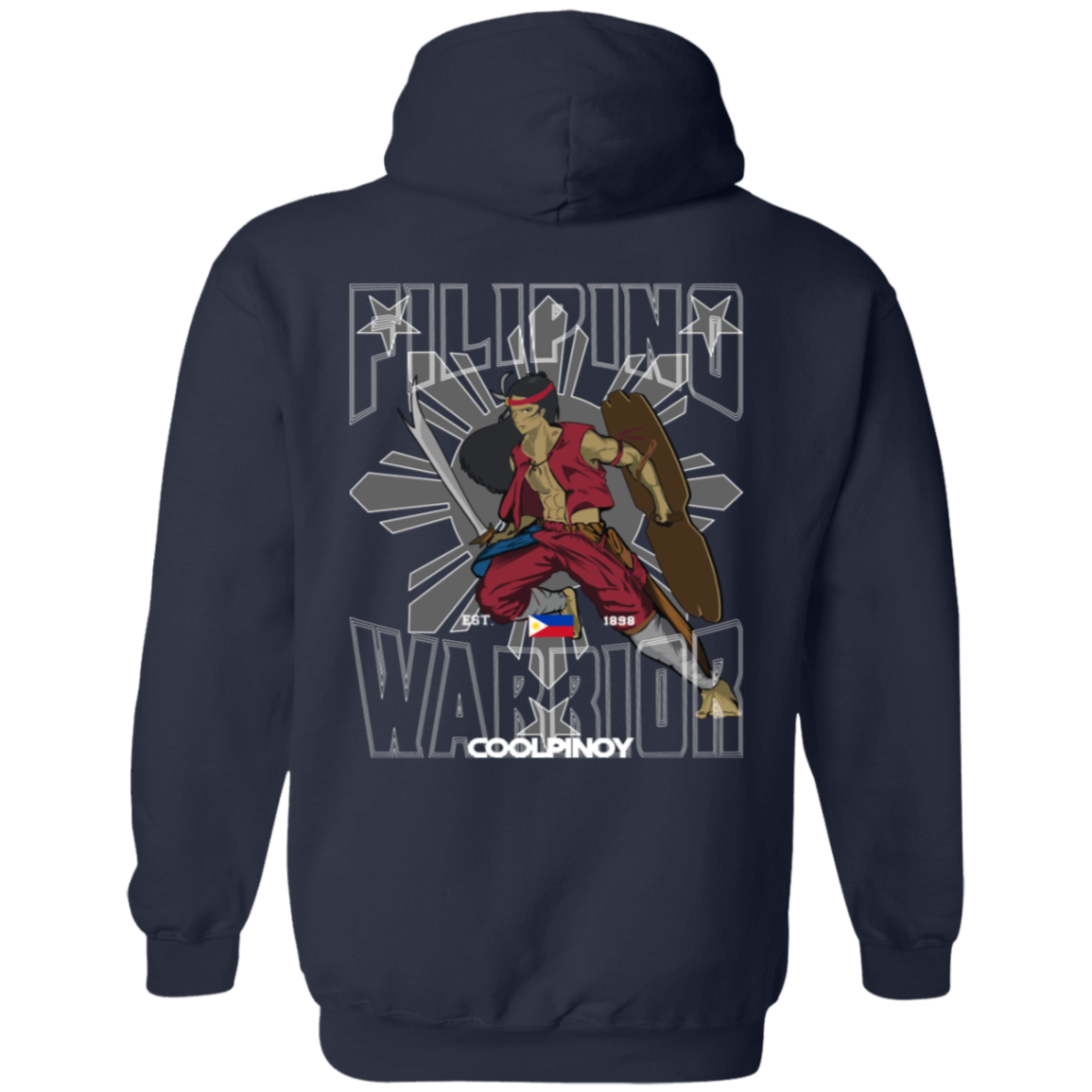 Filipino Warrior Grey Sun and Stars Unisex Pullover Hoodie