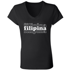 Filipina Triple Ladies' Jersey V-Neck T-Shirt