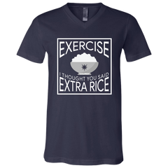 Exercise I Thought You Said Extra Rice Unisex Jersey V-Neck T-Shirt