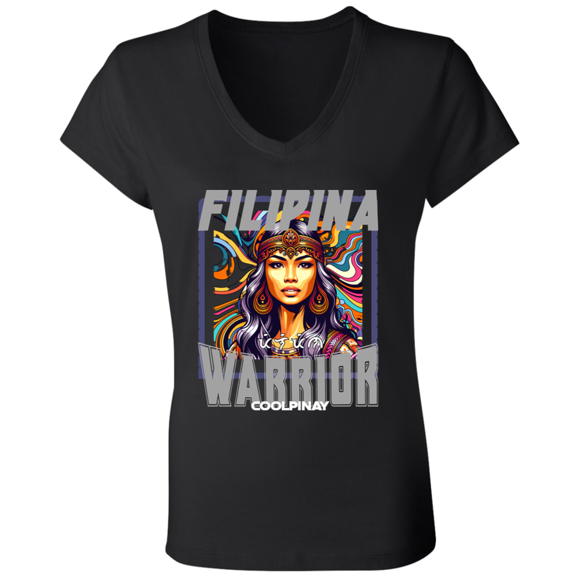 Filipina Warrior Beauty Ladies' Jersey V-Neck T-Shirt