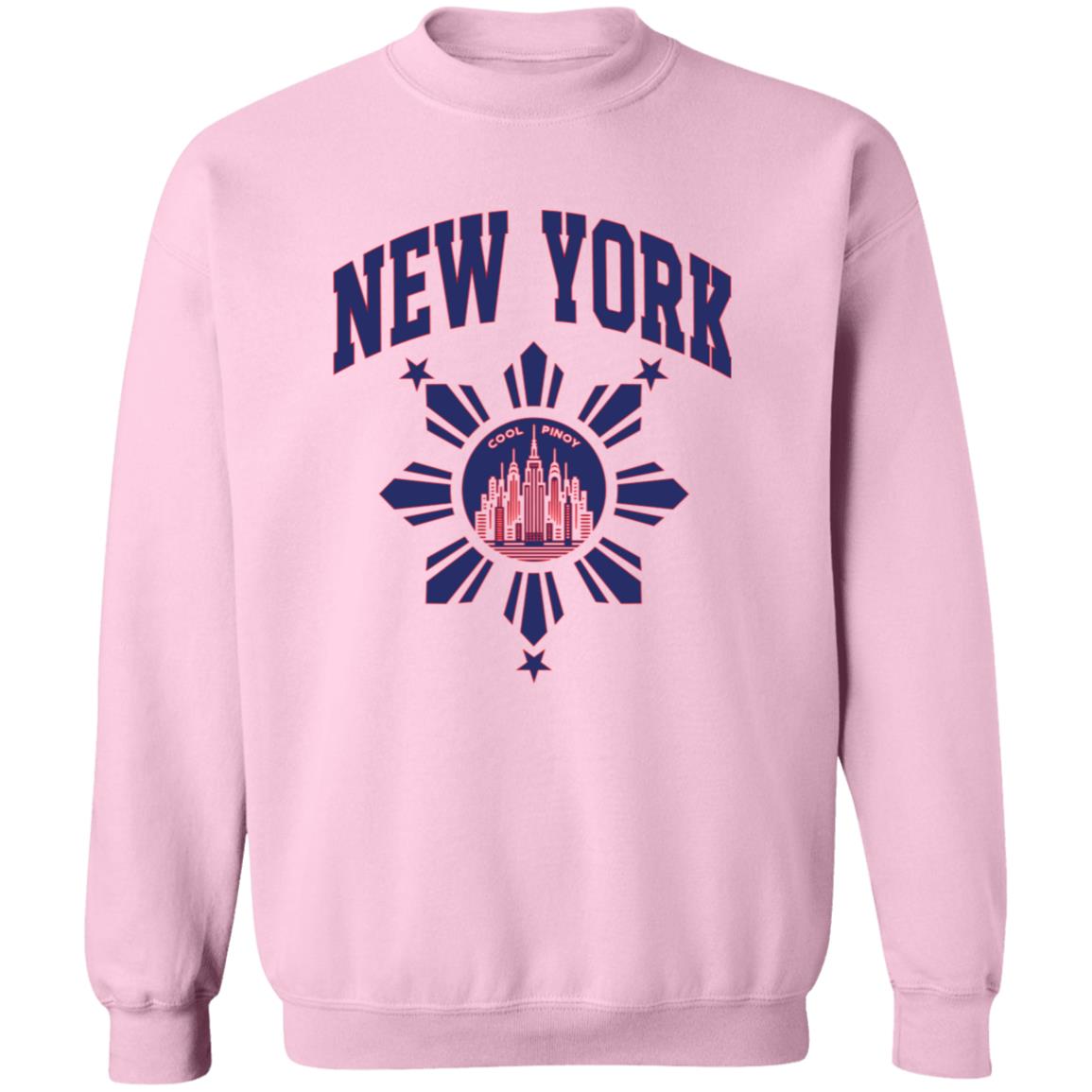 New York with Sun and Stars Unisex Crewneck Pullover Sweatshirt