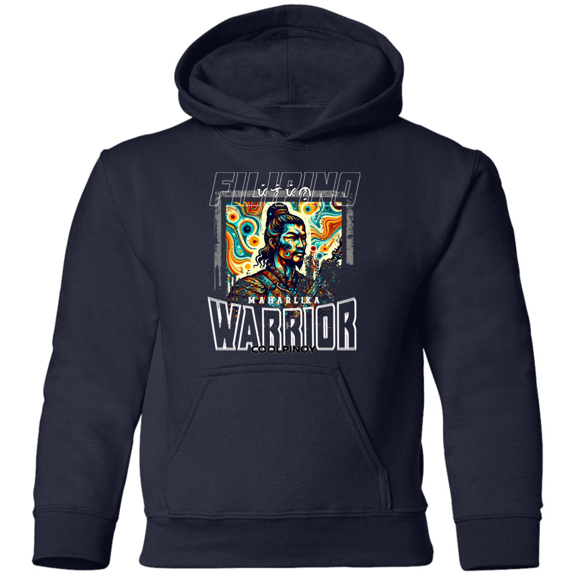 Filipino Warrior Distressed Youth Pullover Hoodie