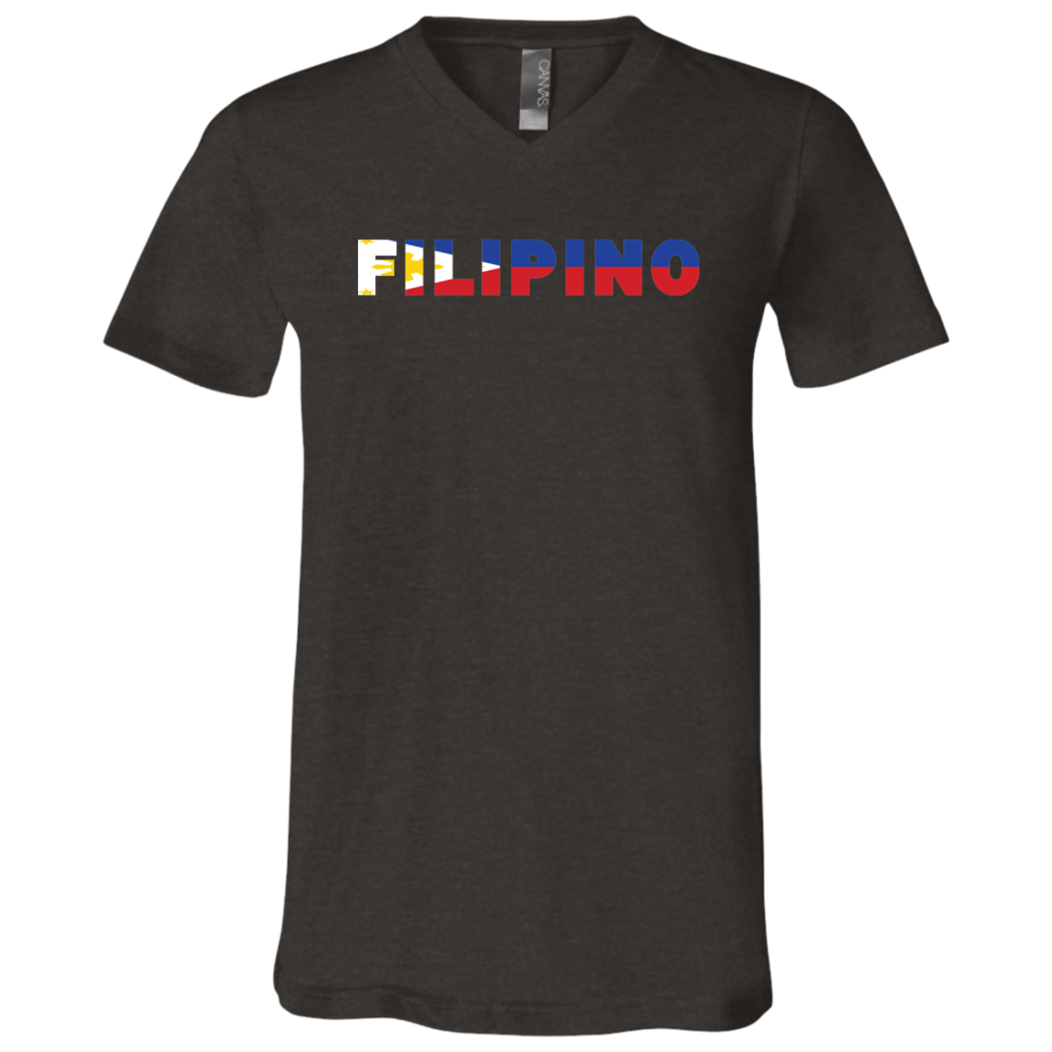 Filipino with Flag Embedded Unisex Jersey V-Neck T-Shirt