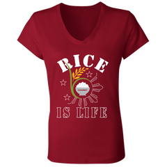 RIce is Life Seeds Ladies Jersey V-Neck T-Shirt