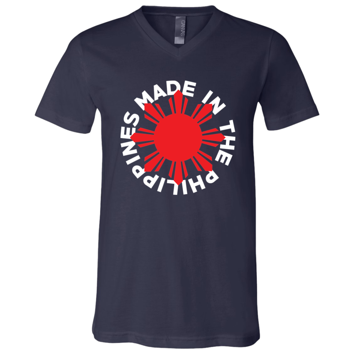 Made in the Philippines Red Sun Unisex Jersey V-Neck T-Shirt