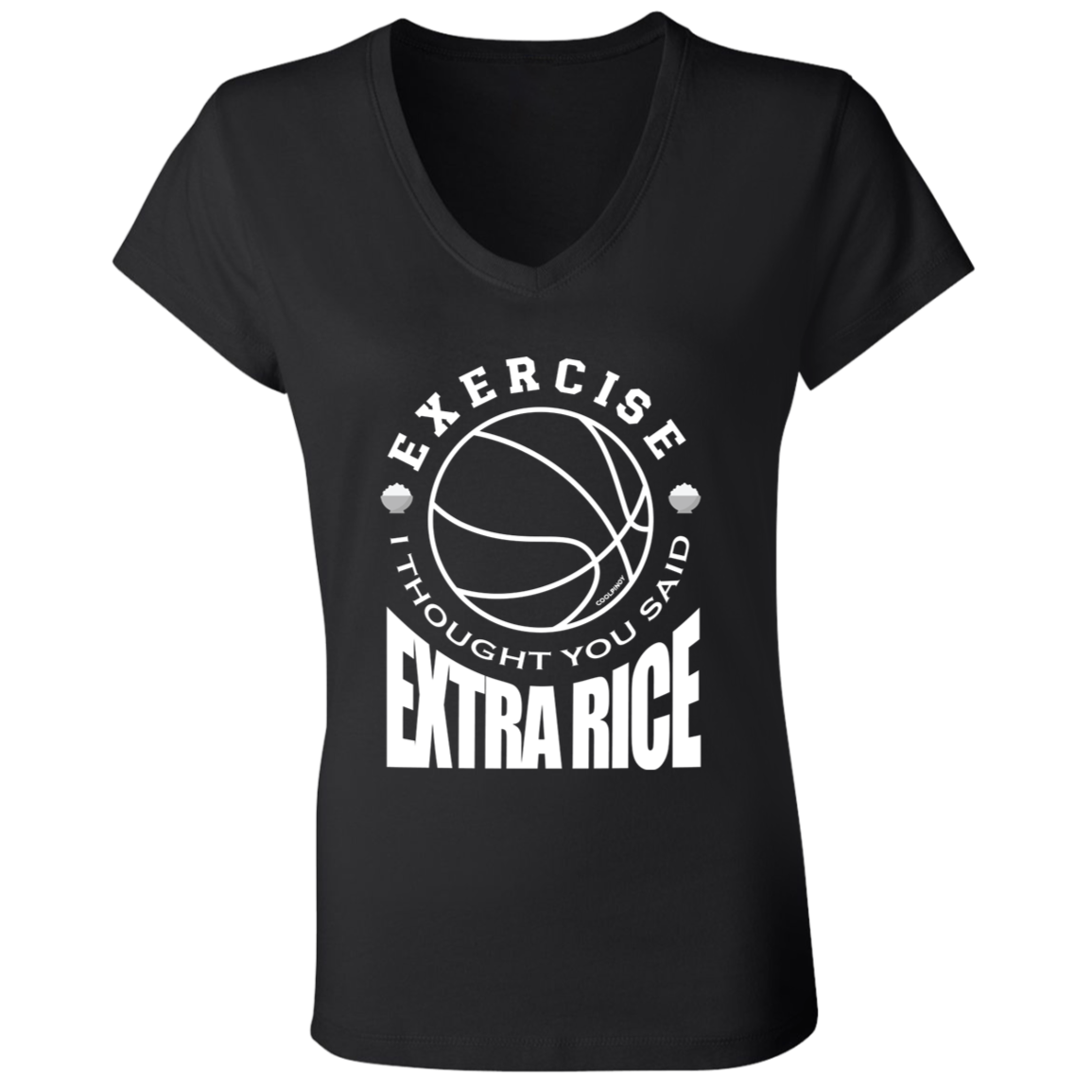 Exercise I Thought You Said Extra Rice Basketball Ladies Jersey V-Neck T-Shirt