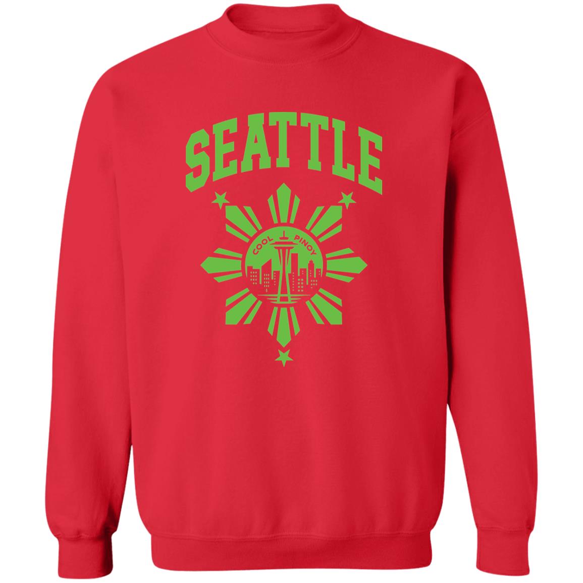 Seattle with Sun and Stars Unisex Crewneck Pullover Sweatshirt