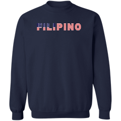 Filipino with US Flag Embedded Unisex Crewneck Pullover Sweatshirt