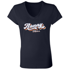 Nanay I Love U Ladies Jersey V-Neck T-Shirt