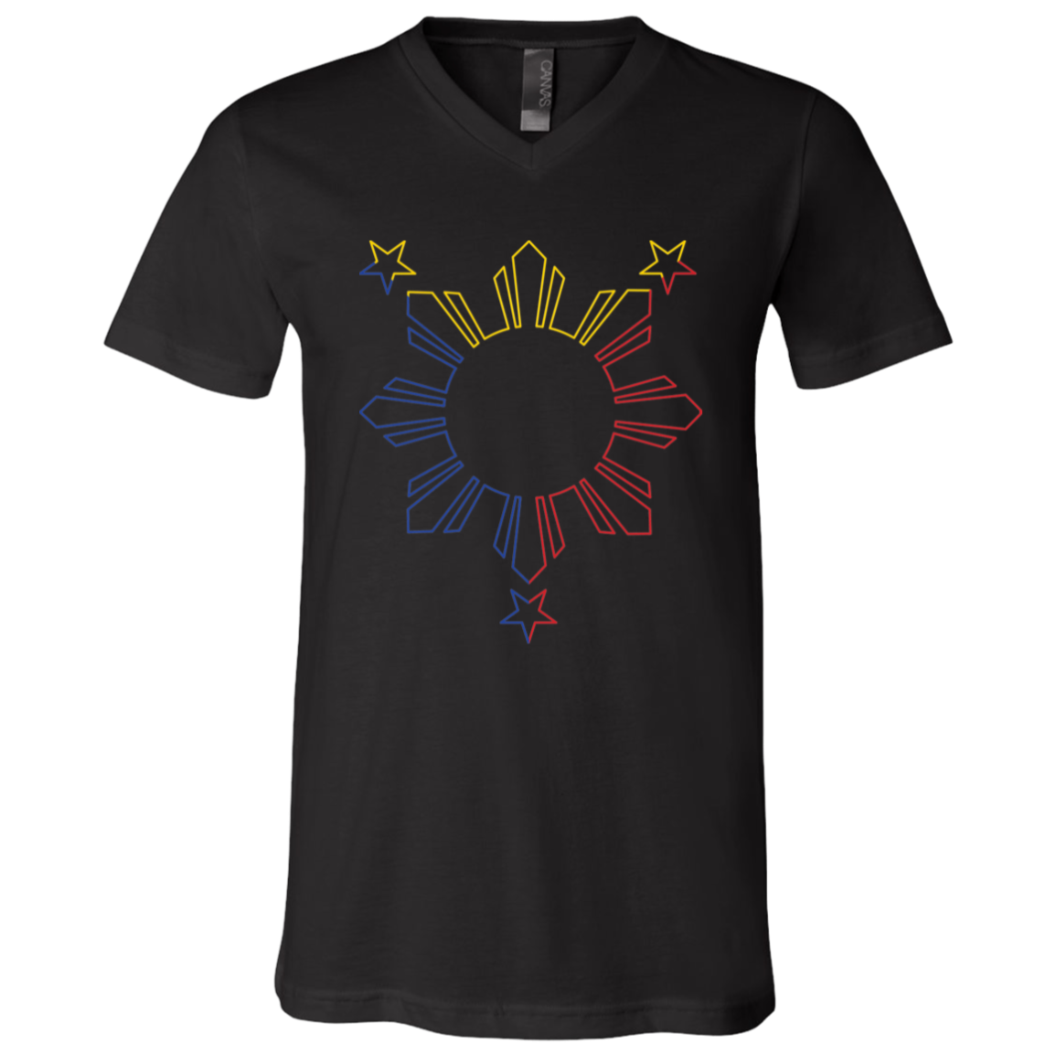 Sun and Stars Outline Unisex Jersey V-Neck T-Shirt