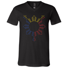 Sun and Stars Outline Unisex Jersey V-Neck T-Shirt