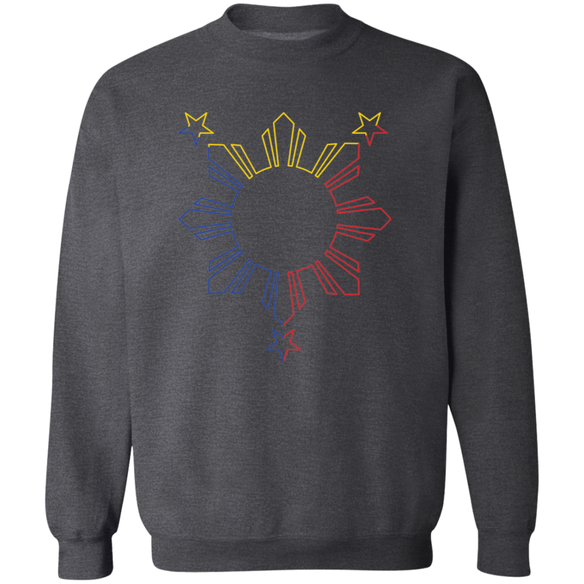 Sun and Stars Outline Unisex Crewneck Pullover Sweatshirt