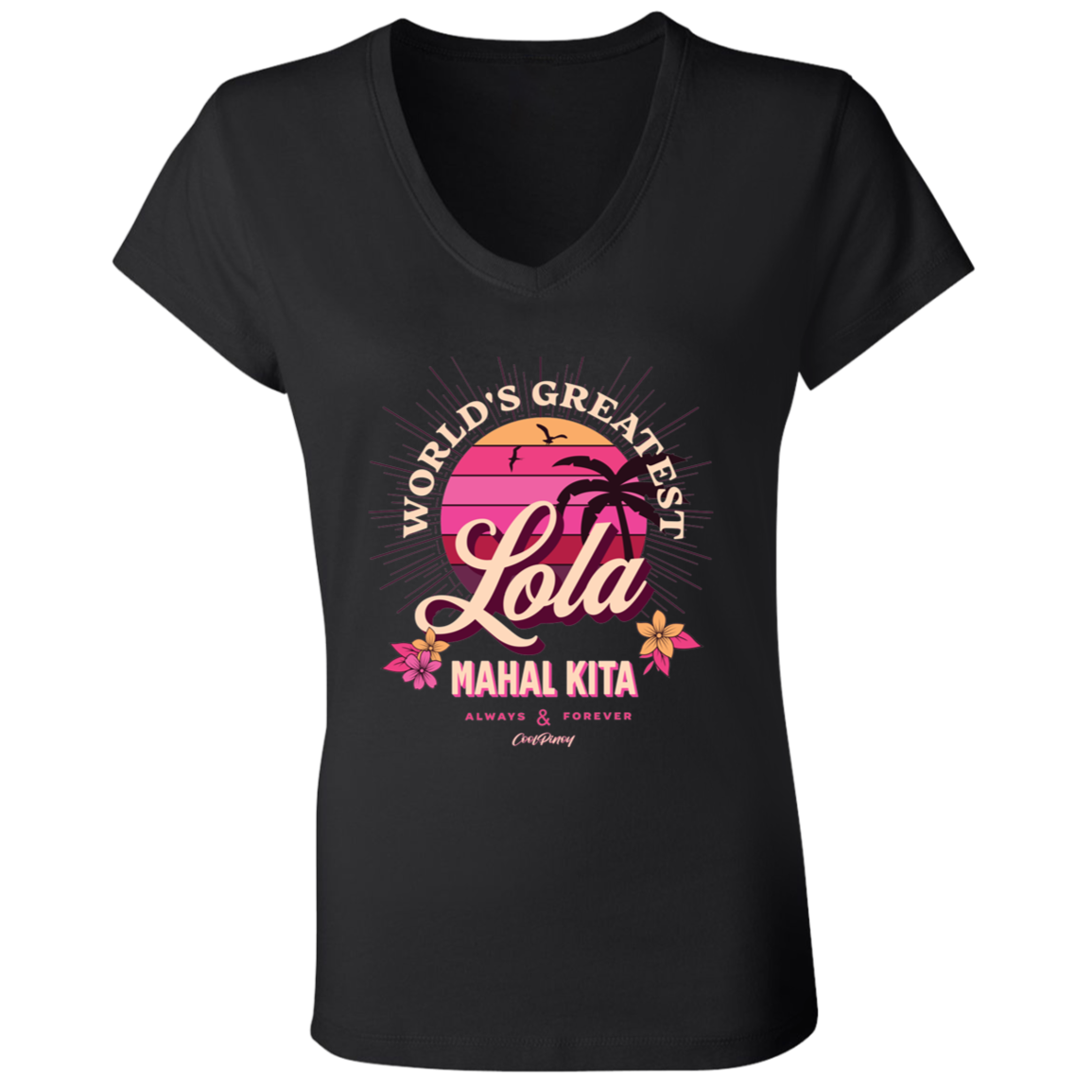 Worlds Greatest Lola Ladies Jersey V-Neck T-Shirt