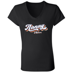 Nanay I Love U Ladies Jersey V-Neck T-Shirt