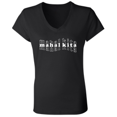 Mahal Kita Mesh Warp Ladies Jersey V-Neck T-Shirt