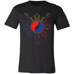 Pinay Silhouette in Philippine Sun Tricolorpng Unisex Jersey T-Shirt