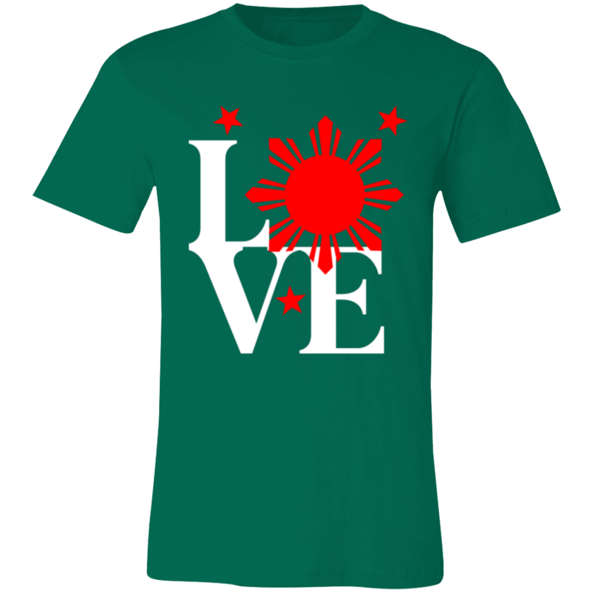 Love with Red Sun and Stars Unisex Jersey T-Shirt