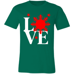 Love with Red Sun and Stars Unisex Jersey T-Shirt