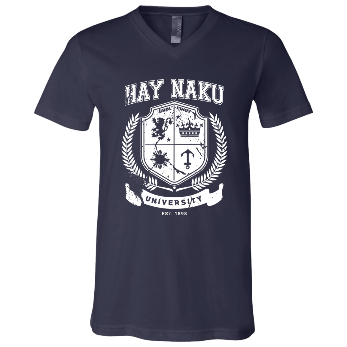 Hay Naku University Distressed CP Unisex Jersey V-Neck T-Shirt