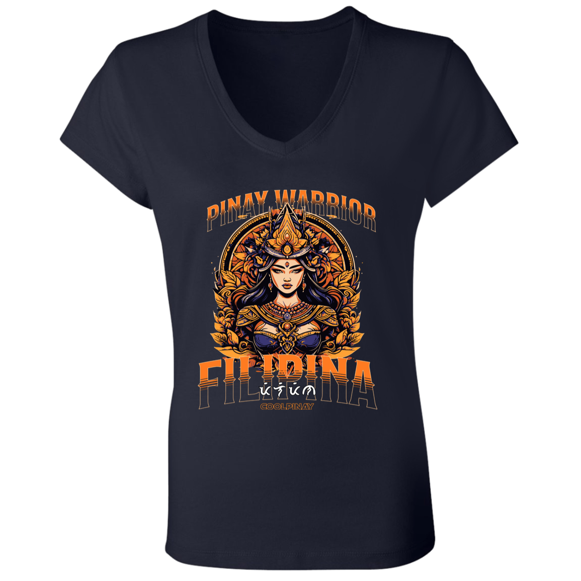 Pinay Warrior Filipina Ladies' Jersey V-Neck T-Shirt