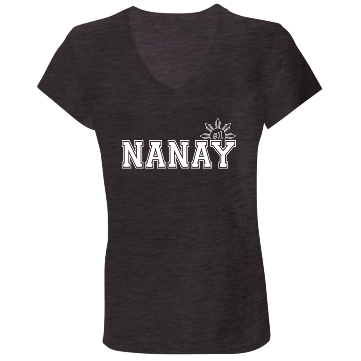 No 1 Nanay Ladies Jersey V-Neck T-Shirt