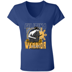 Filipina Warrior Samurai Ladies' Jersey V-Neck T-Shirt