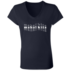 Mahal Kita Mesh Warp Ladies Jersey V-Neck T-Shirt