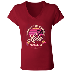 Worlds Greatest Lola Ladies Jersey V-Neck T-Shirt