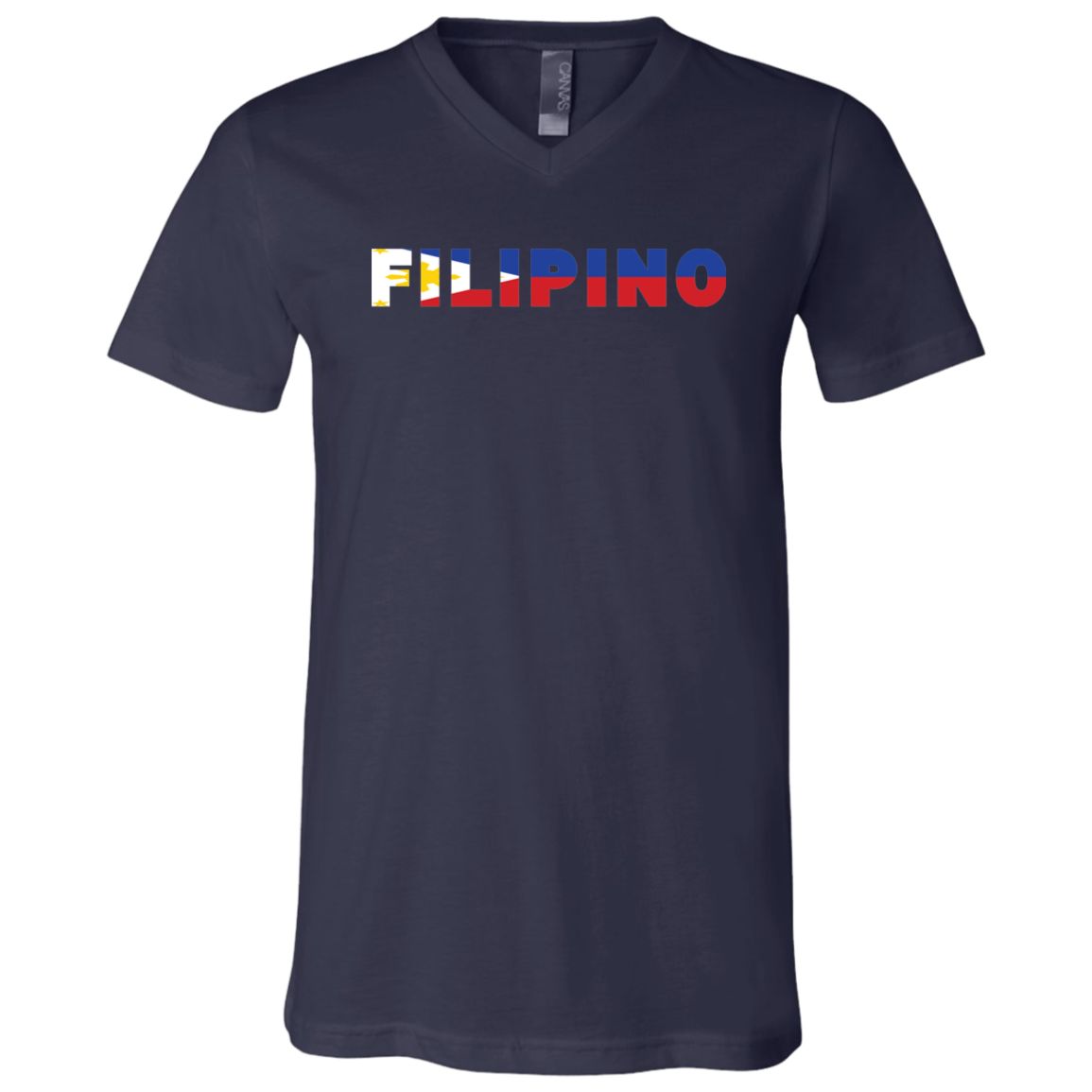 Filipino with Flag Embedded Unisex Jersey V-Neck T-Shirt