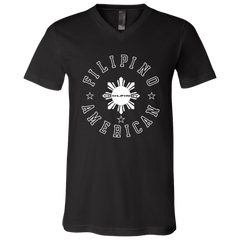 Filipino American White Sun Unisex Jersey V-Neck T-Shirt