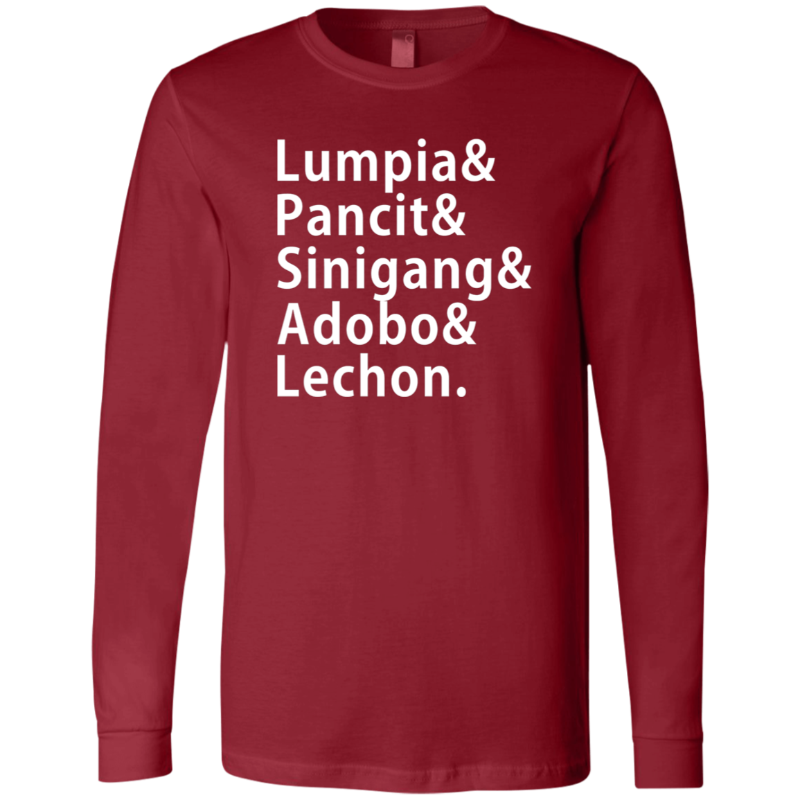 Lumpia Pancit Sinigang Adobo Lechon Mens Jersey Long Sleeve T-Shirt