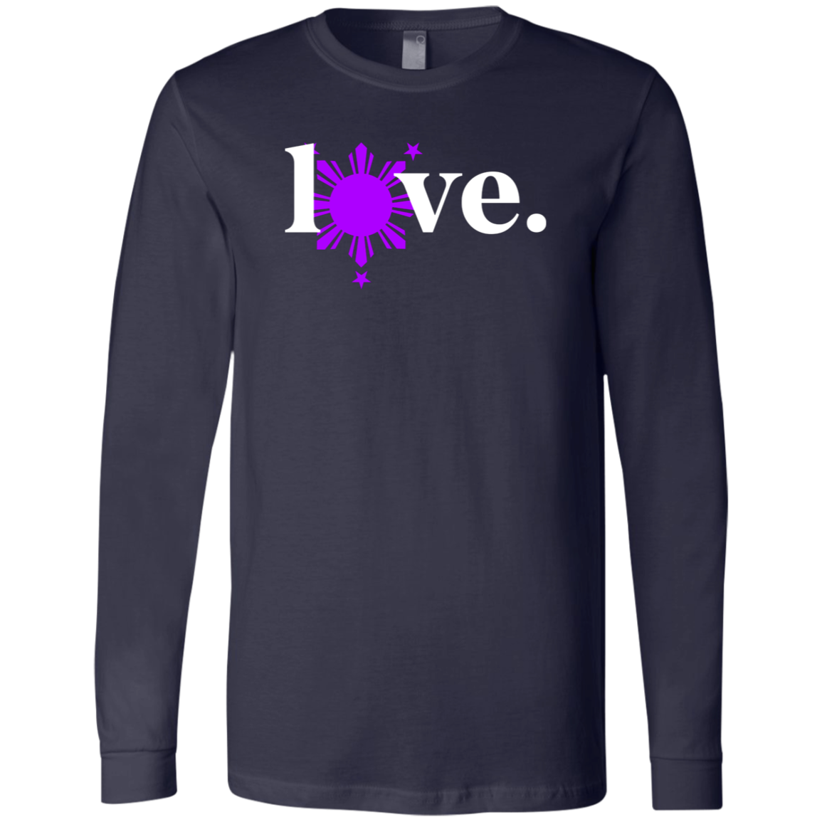 Love with Purple Sun and Stars Unisex Jersey Long Sleeve T-Shirt