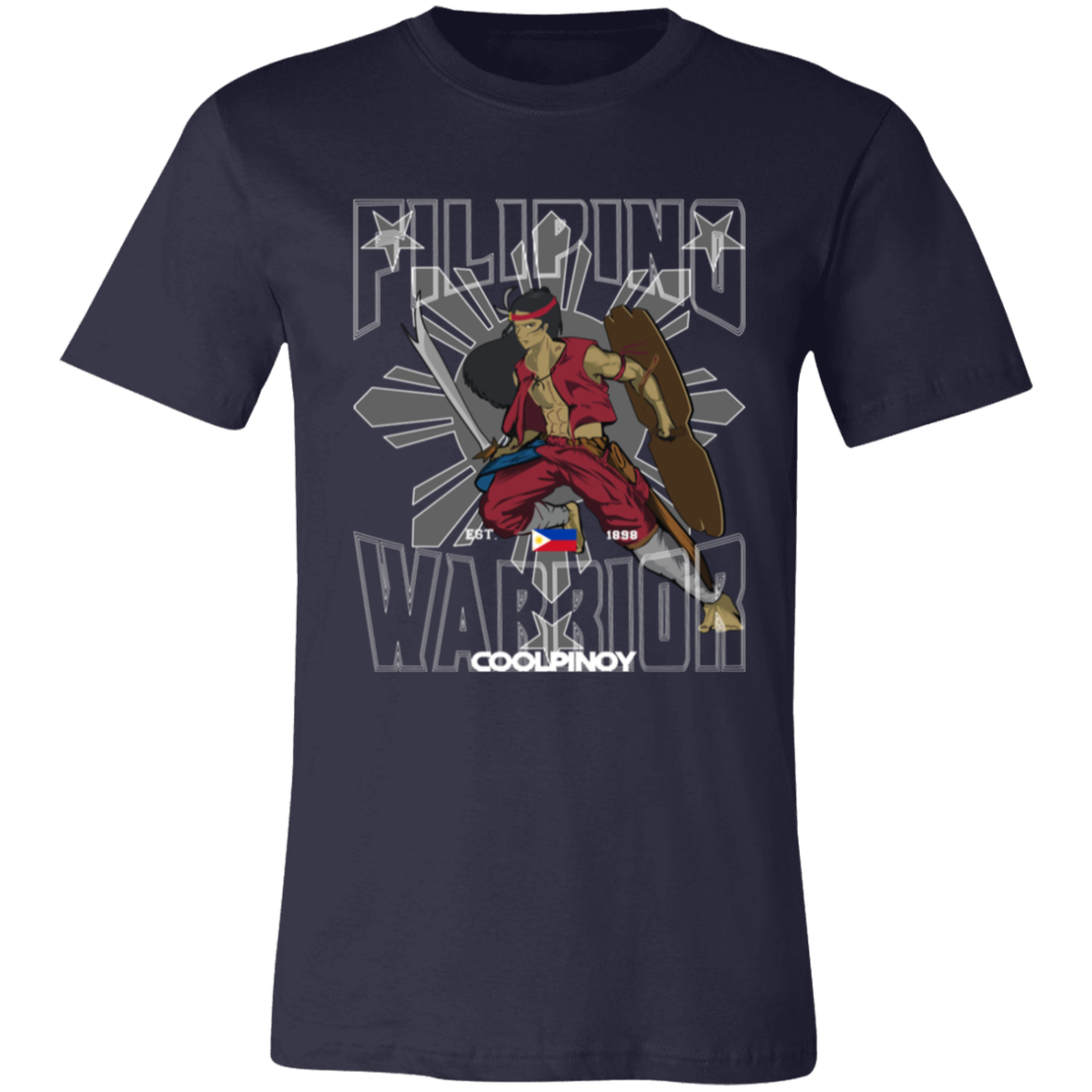 Filipino Warrior Grey Sun and Stars Unisex Jersey T-Shirt