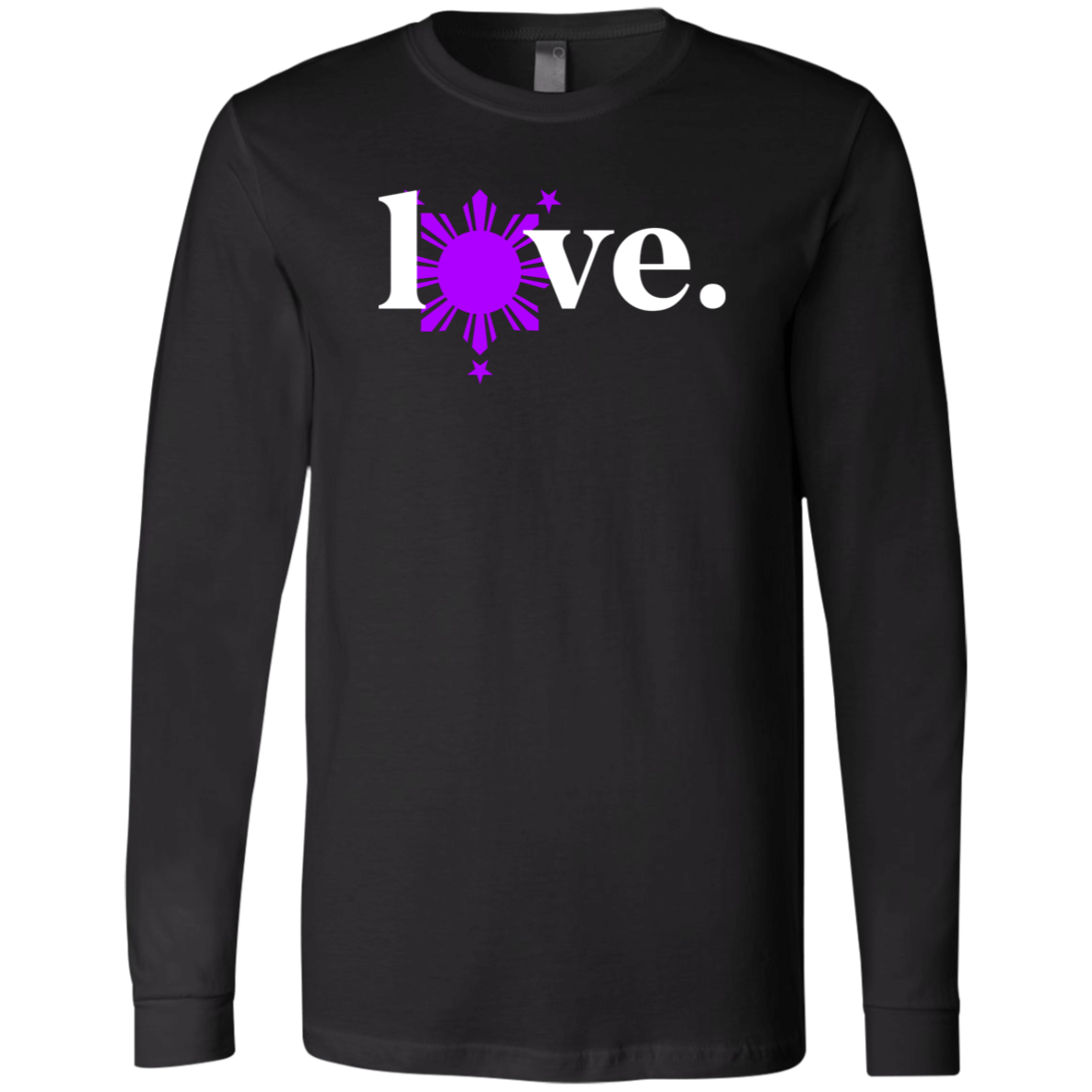 Love with Purple Sun and Stars Unisex Jersey Long Sleeve T-Shirt