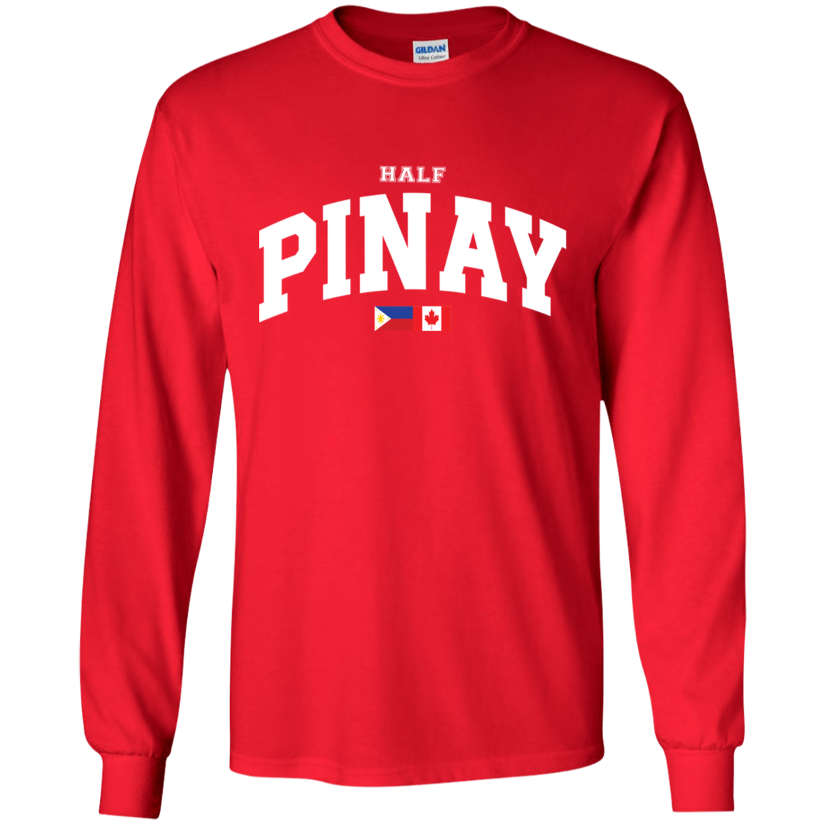 Half Pinay FILCAN Flag Youth Long Sleeve T-Shirt