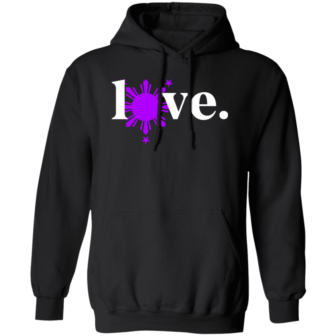 Love with Purple Sun and Stars Unisex Pullover Hoodie